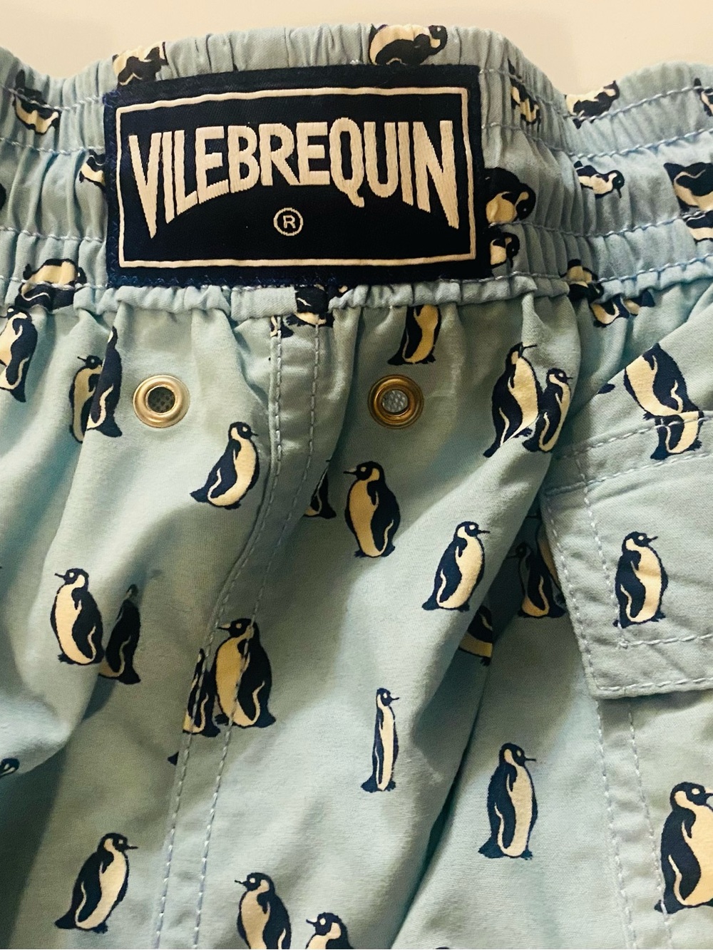 Vilebrequin swim Shorts Pale Blue Size XL Penguins